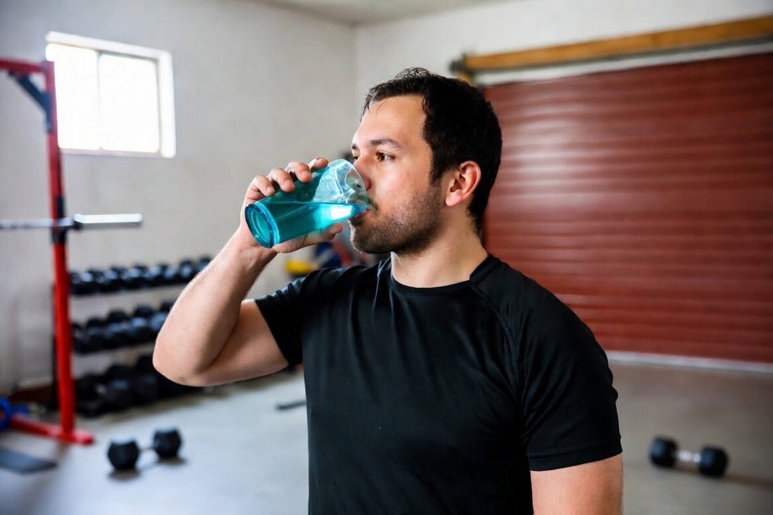athlete drinking a sugar free electrolyte drink mix after a workout to support hydration and electrolyte balance
